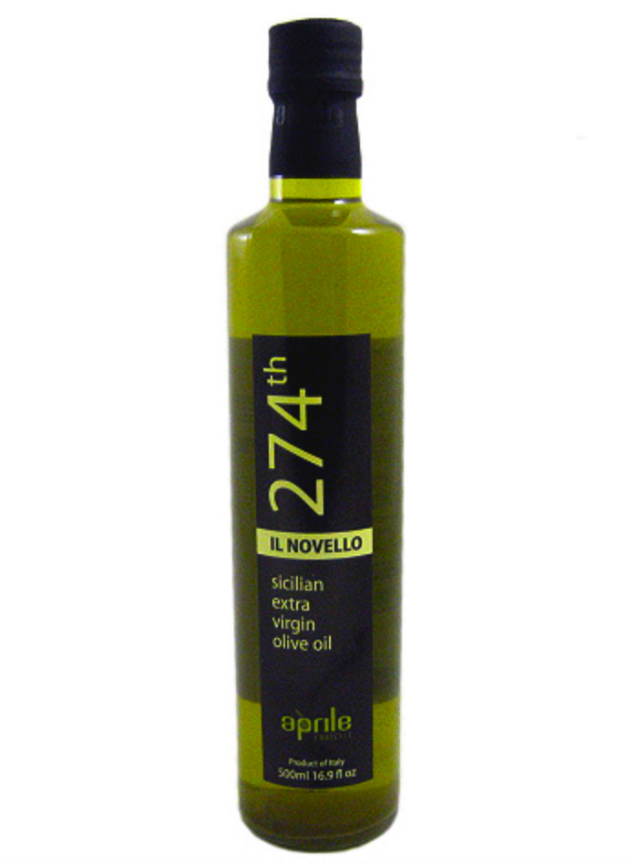 bottle of 274th extra virgin olive oil