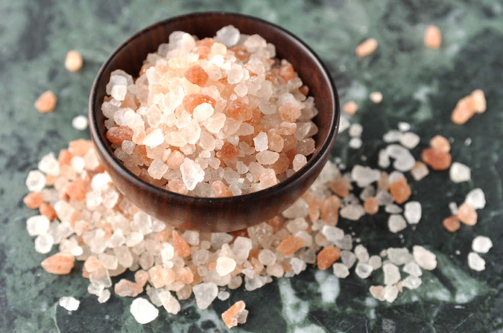 cristals of peruvian maras salt, a corase pink salt from peru