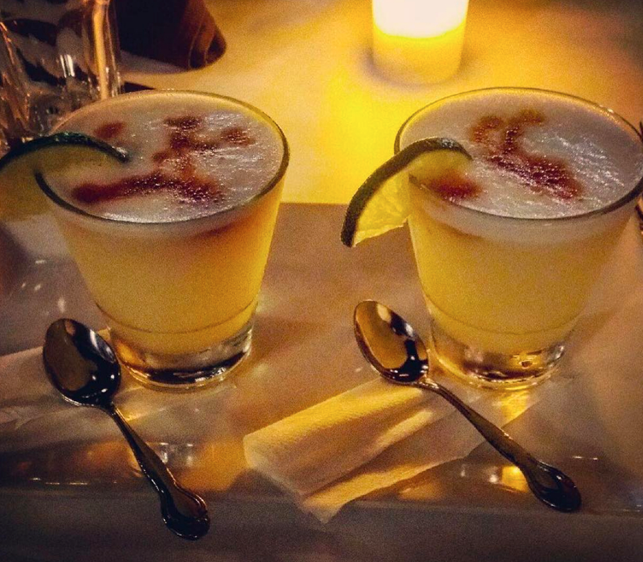 Pisco Sours and candlelight